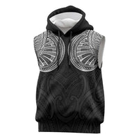Samoan Traditional Art Tattoos Sleeveless Hoodie Tatau Roman Reigns Black Color LT03 Black - Polynesian Pride