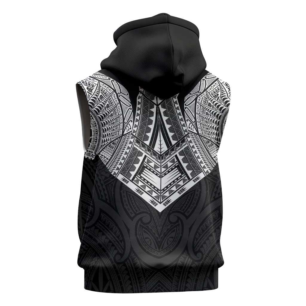 Samoan Traditional Art Tattoos Sleeveless Hoodie Tatau Roman Reigns Black Color LT03 - Polynesian Pride