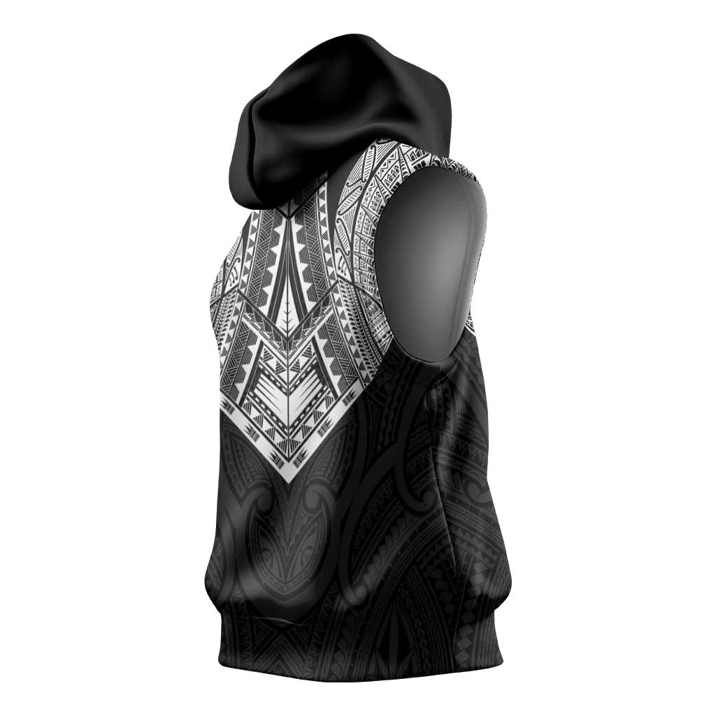 Samoan Traditional Art Tattoos Sleeveless Hoodie Tatau Roman Reigns Black Color LT03 - Polynesian Pride