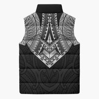 Samoan Traditional Art Tattoos Sleeveless Puffer Jacket Tatau Roman Reigns Black Color LT03 - Polynesian Pride