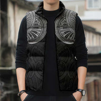 Samoan Traditional Art Tattoos Sleeveless Puffer Jacket Tatau Roman Reigns Black Color LT03 - Polynesian Pride