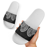 Samoan Traditional Art Tattoos Slide Sandals Tatau Roman Reigns Black Color LT03 - Polynesian Pride