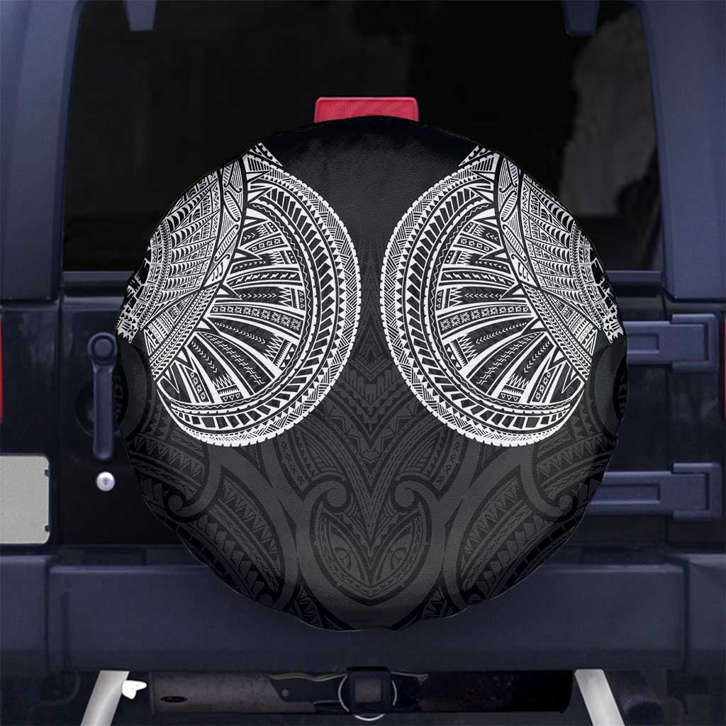 Samoan Traditional Art Tattoos Spare Tire Cover Tatau Roman Reigns Black Color LT03 No hole Black - Polynesian Pride