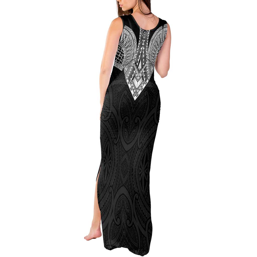 Samoan Traditional Art Tattoos Tank Maxi Dress Tatau Roman Reigns Black Color LT03 - Polynesian Pride