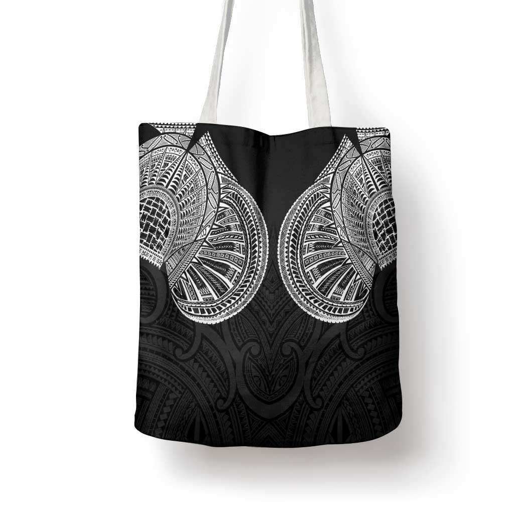 Samoan Traditional Art Tattoos Tote Bag Tatau Roman Reigns Black Color LT03 - Polynesian Pride