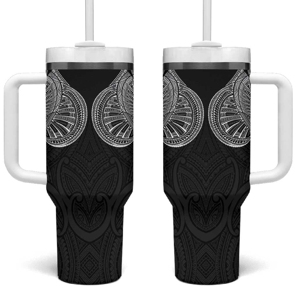 Samoan Traditional Art Tattoos Tumbler With Handle Tatau Roman Reigns Black Color LT03 One Size: 40 oz Black - Polynesian Pride