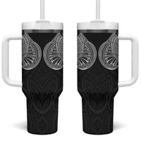 Samoan Traditional Art Tattoos Tumbler With Handle Tatau Roman Reigns Black Color LT03 One Size: 40 oz Black - Polynesian Pride