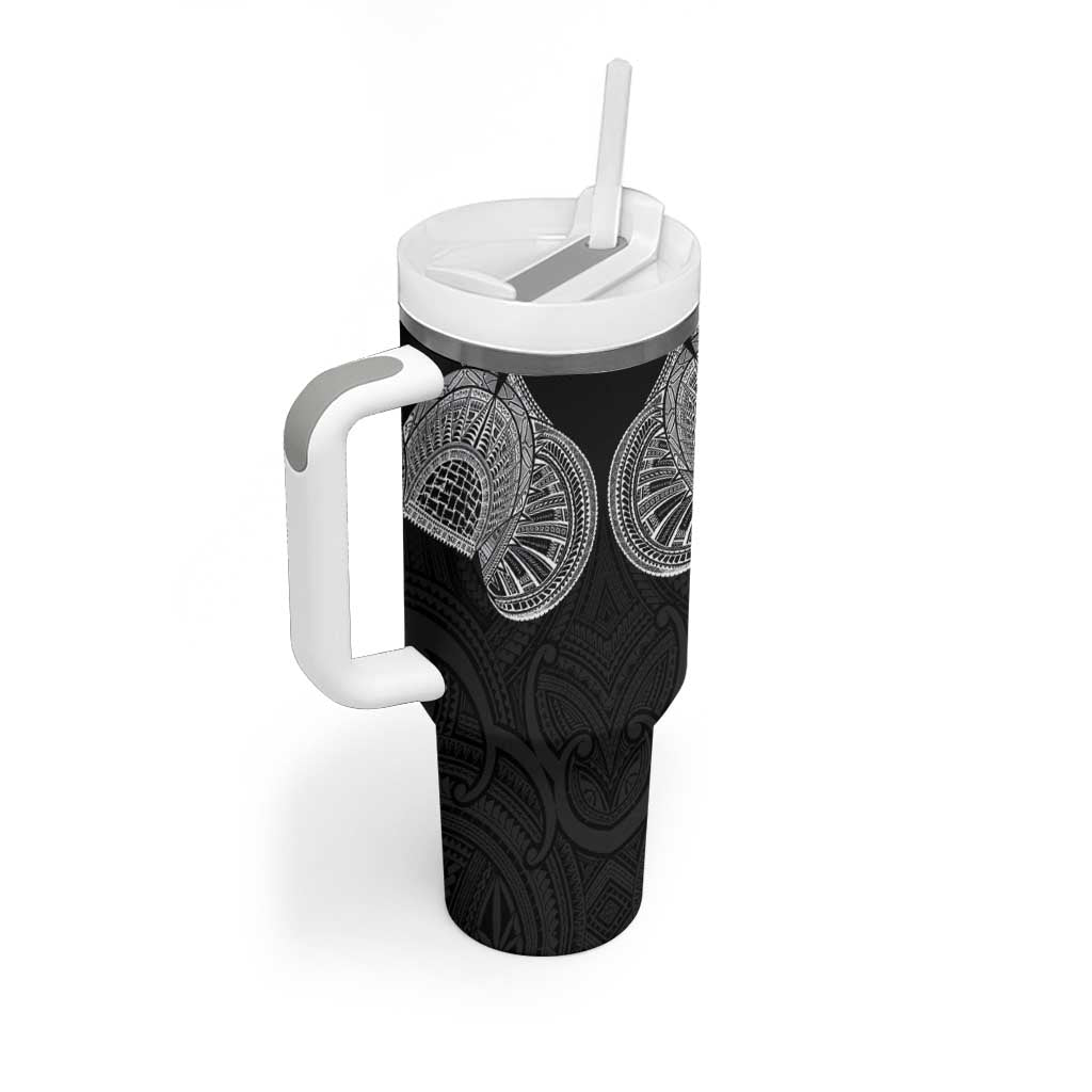 Samoan Traditional Art Tattoos Tumbler With Handle Tatau Roman Reigns Black Color LT03 - Polynesian Pride