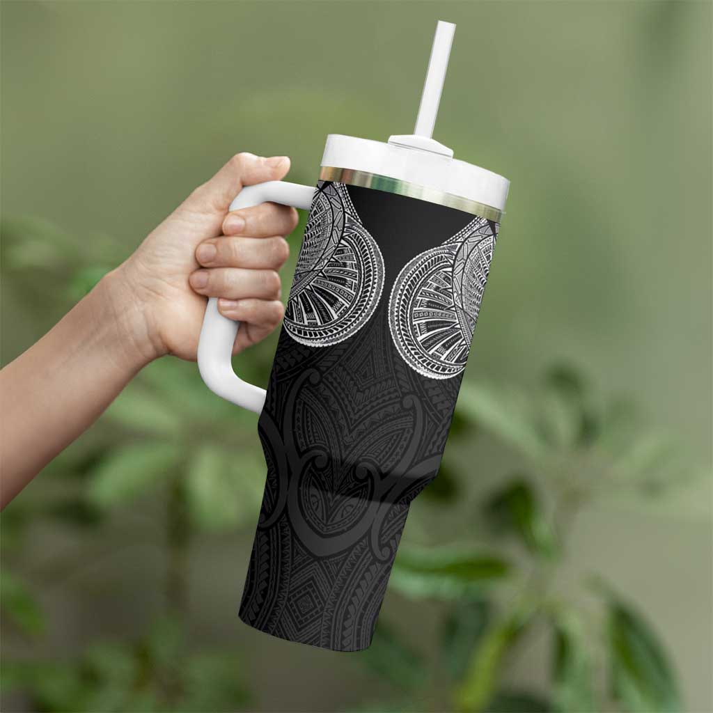 Samoan Traditional Art Tattoos Tumbler With Handle Tatau Roman Reigns Black Color LT03 - Polynesian Pride
