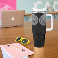Samoan Traditional Art Tattoos Tumbler With Handle Tatau Roman Reigns Black Color LT03 - Polynesian Pride