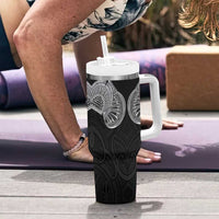 Samoan Traditional Art Tattoos Tumbler With Handle Tatau Roman Reigns Black Color LT03 - Polynesian Pride