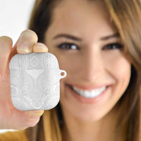 Samoan Traditional Art Tattoos AirPods Case Tatau Roman Reigns White Color LT03 - Polynesian Pride