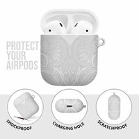 Samoan Traditional Art Tattoos AirPods Case Tatau Roman Reigns White Color LT03 - Polynesian Pride