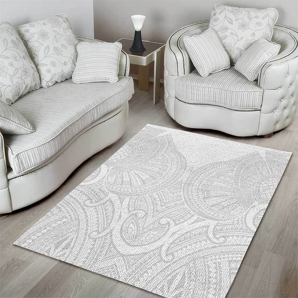 Samoan Traditional Art Tattoos Area Rug Tatau Roman Reigns White Color - Polynesian Pride