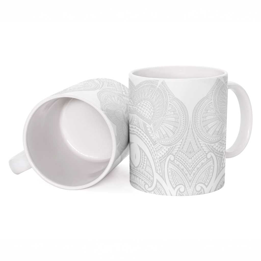 Samoan Traditional Art Tattoos Ceramic Mug Tatau Roman Reigns White Color LT03 - Polynesian Pride