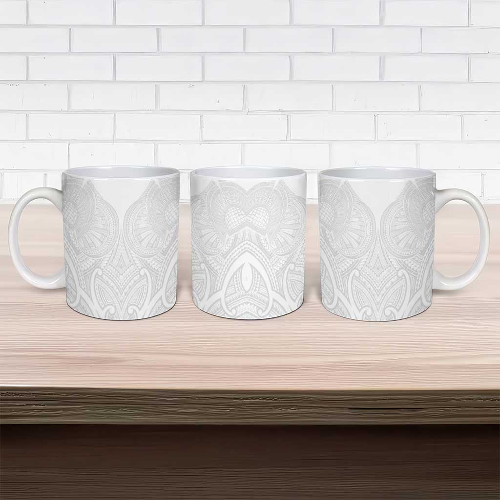 Samoan Traditional Art Tattoos Ceramic Mug Tatau Roman Reigns White Color LT03 - Polynesian Pride