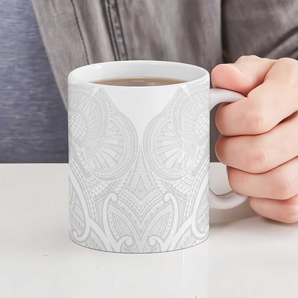 Samoan Traditional Art Tattoos Ceramic Mug Tatau Roman Reigns White Color LT03 - Polynesian Pride