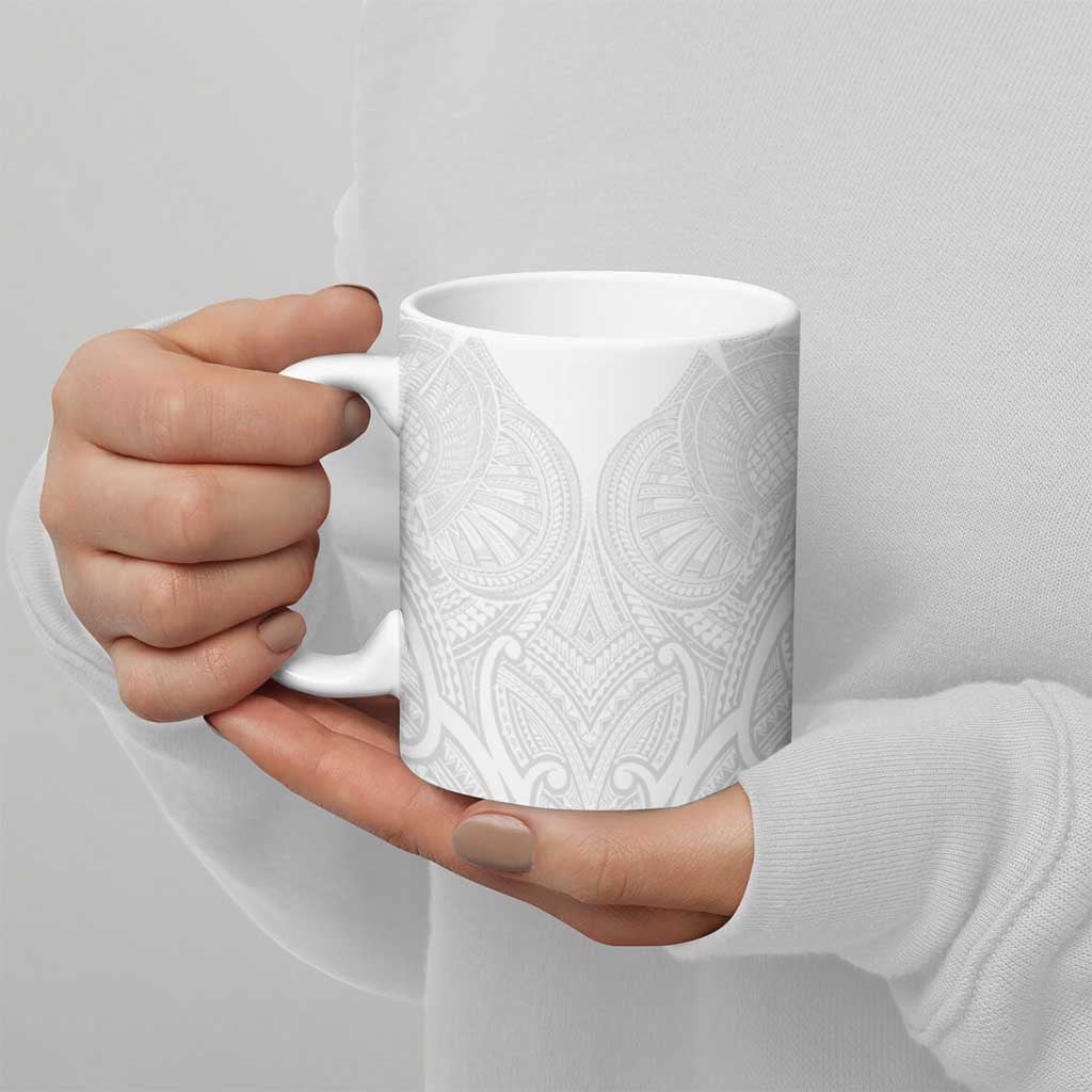 Samoan Traditional Art Tattoos Ceramic Mug Tatau Roman Reigns White Color LT03 - Polynesian Pride