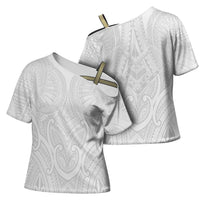 Samoan Traditional Art Tattoos Cross Shoulder Shirt Tatau Roman Reigns White Color LT03 - Polynesian Pride