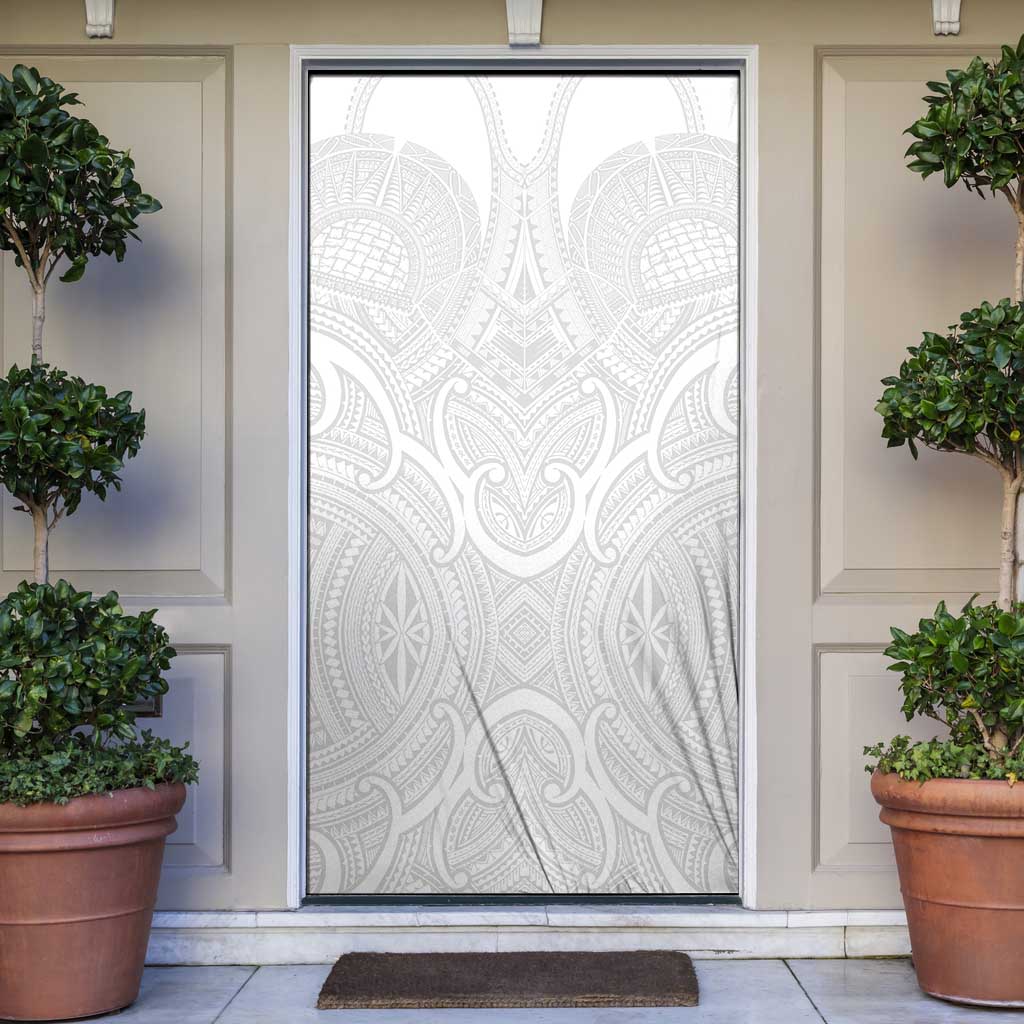 Samoan Traditional Art Tattoos Door Cover Tatau Roman Reigns White Color LT03 White - Polynesian Pride
