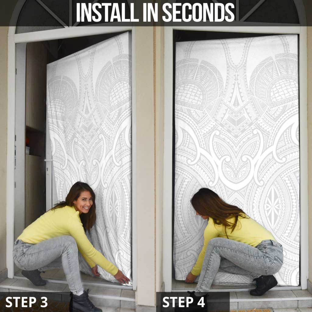 Samoan Traditional Art Tattoos Door Cover Tatau Roman Reigns White Color LT03 - Polynesian Pride