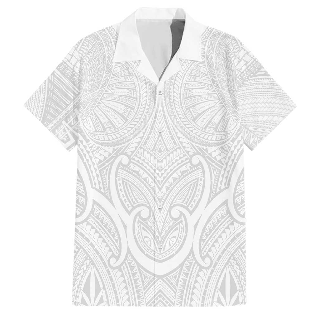 Samoan Traditional Art Tattoos Family Matching Long Sleeve Bodycon Dress and Hawaiian Shirt Tatau Roman Reigns White Color LT03 Dad's Shirt - Short Sleeve White - Polynesian Pride