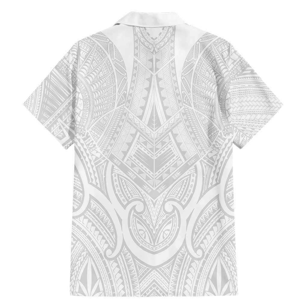 Samoan Traditional Art Tattoos Family Matching Puletasi and Hawaiian Shirt Tatau Roman Reigns White Color LT03 - Polynesian Pride