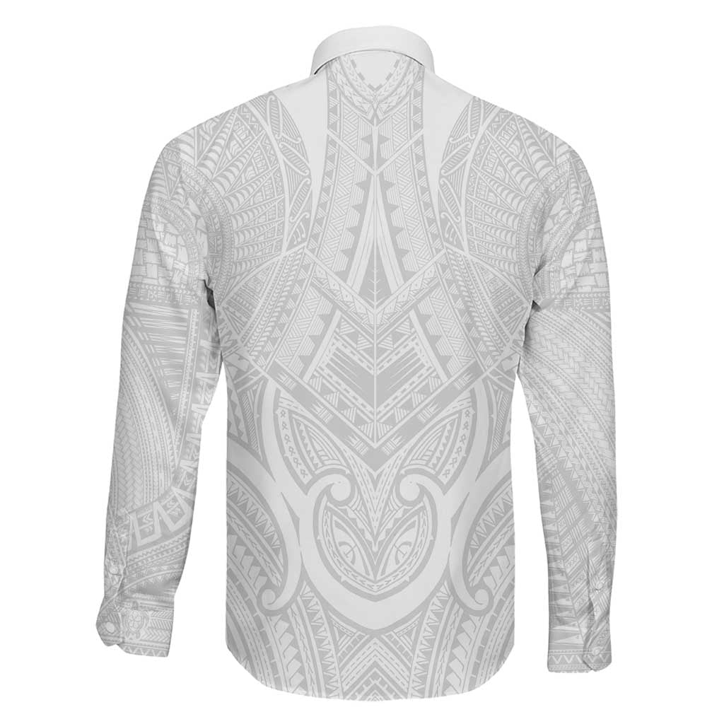 Samoan Traditional Art Tattoos Family Matching Puletasi and Hawaiian Shirt Tatau Roman Reigns White Color LT03 - Polynesian Pride