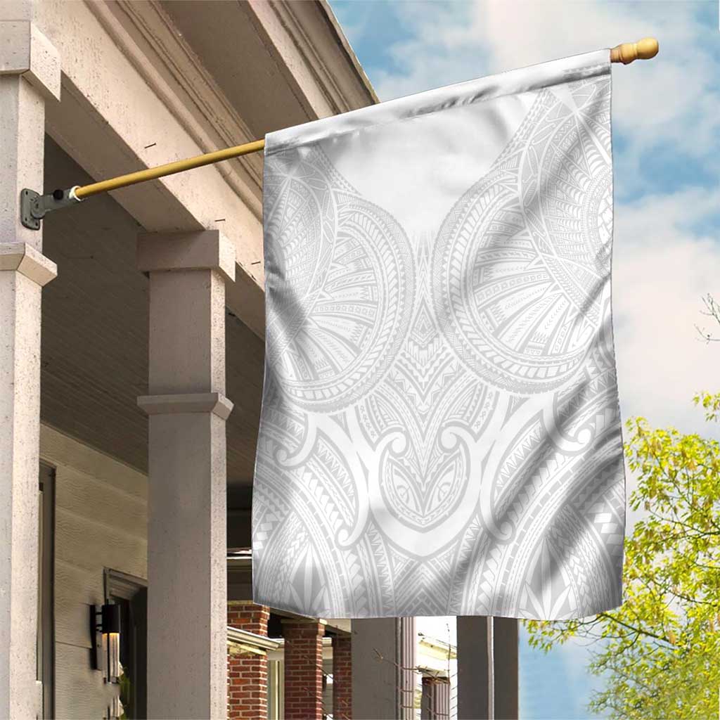 Samoan Traditional Art Tattoos Garden Flag Tatau Roman Reigns White Color LT03 House Flag White - Polynesian Pride