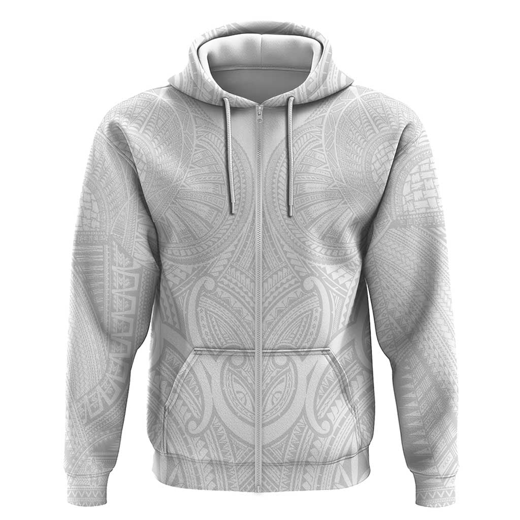 Samoan Traditional Art Tattoos Hoodie Tatau Roman Reigns White Color LT03 Zip Hoodie White - Polynesian Pride