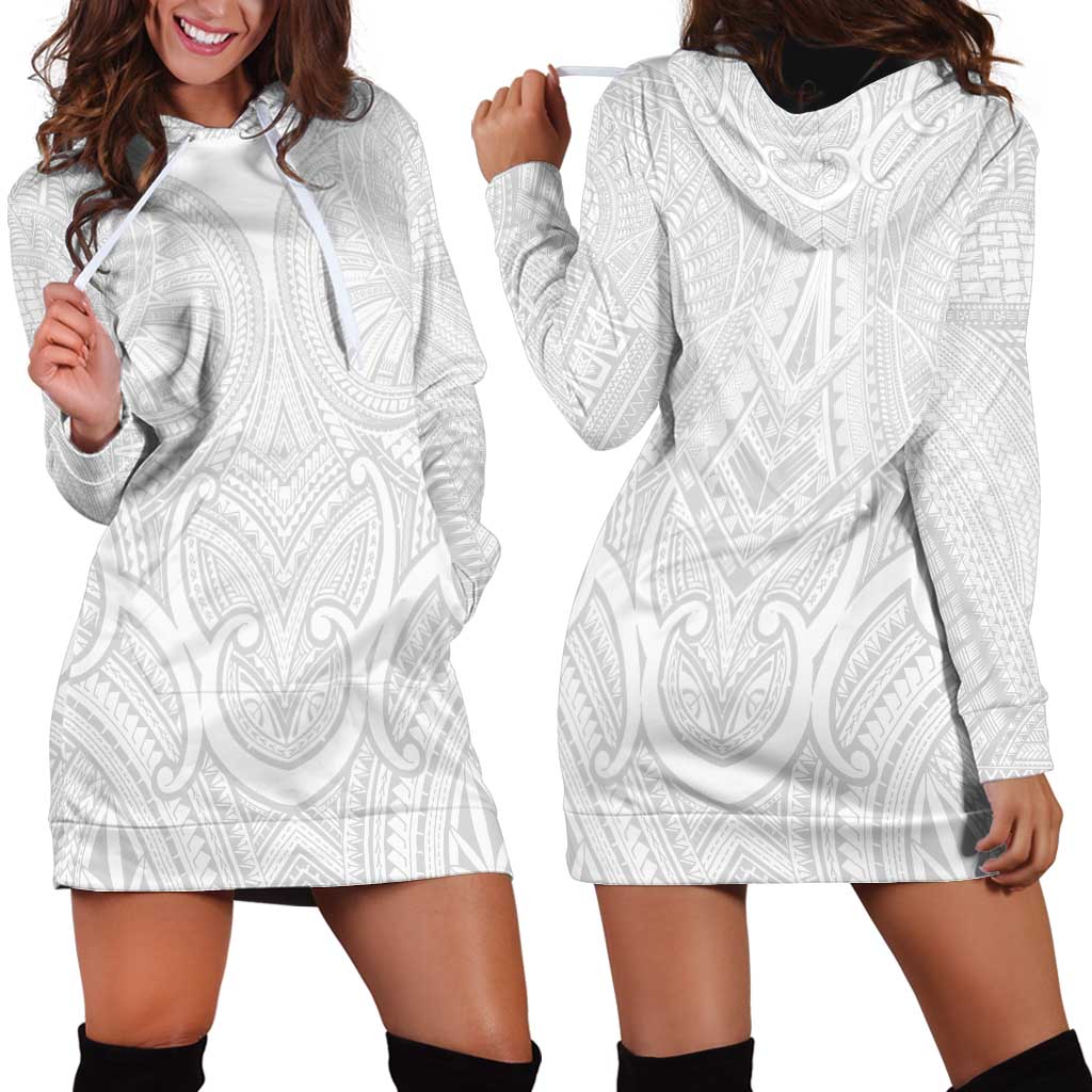 Samoan Traditional Art Tattoos Hoodie Dress Tatau Roman Reigns White Color LT03 - Polynesian Pride