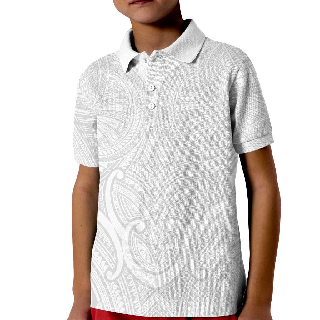 Samoan Traditional Art Tattoos Kid Polo Shirt Tatau Roman Reigns White Color LT03 Kid White - Polynesian Pride