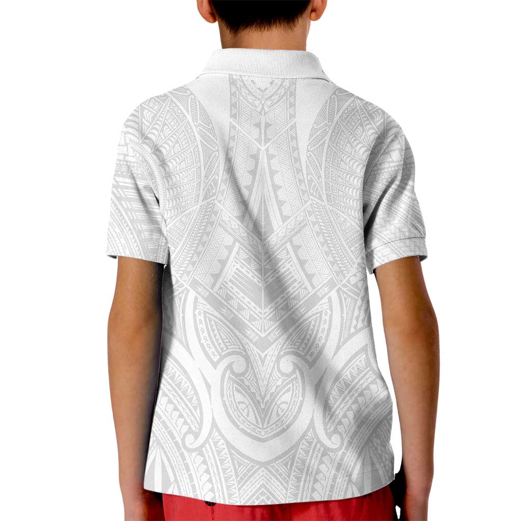 Samoan Traditional Art Tattoos Kid Polo Shirt Tatau Roman Reigns White Color LT03 - Polynesian Pride