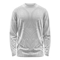 Samoan Traditional Art Tattoos Long Sleeve Shirt Tatau Roman Reigns White Color LT03 Unisex White - Polynesian Pride