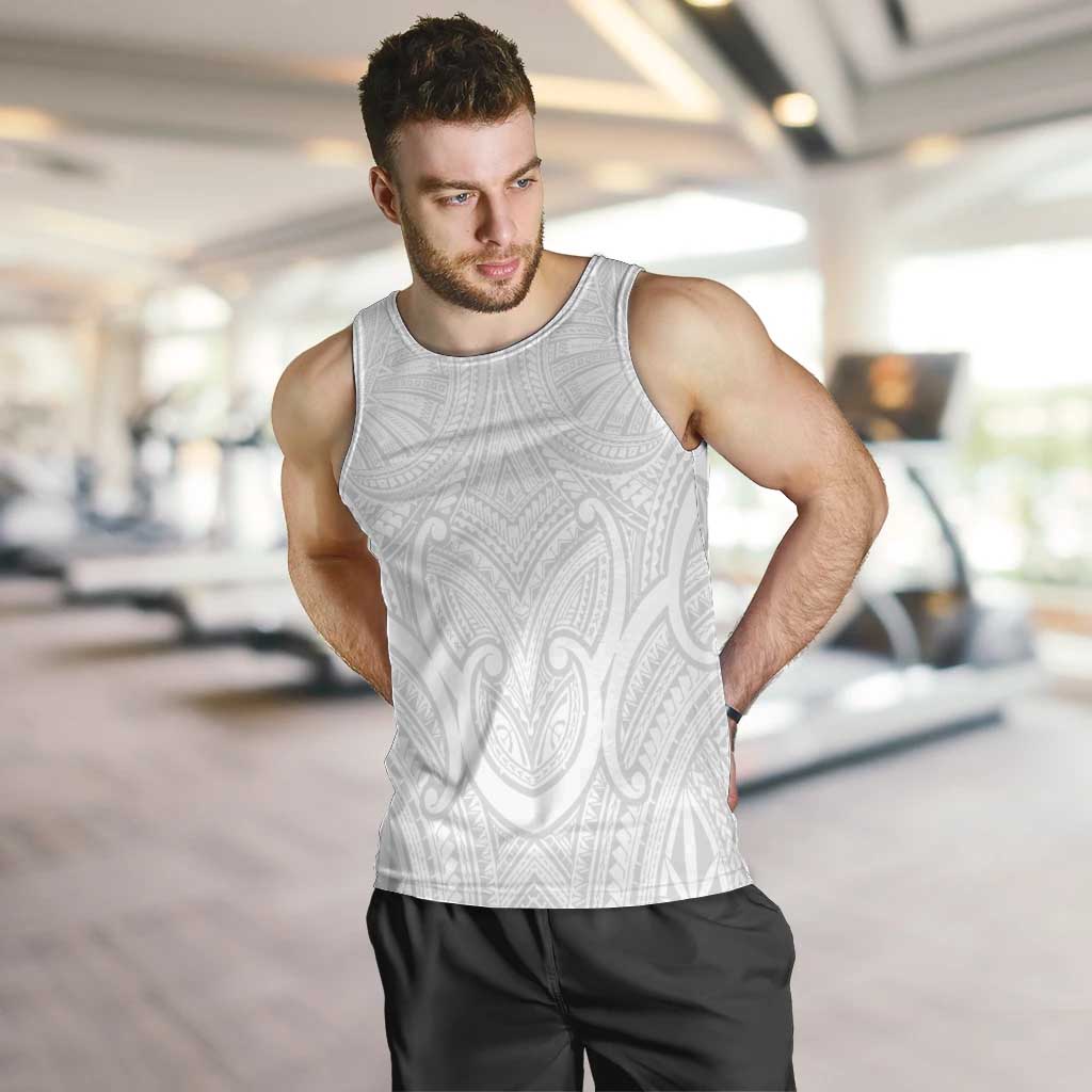 Samoan Traditional Art Tattoos Men Tank Top Tatau Roman Reigns White Color - Polynesian Pride