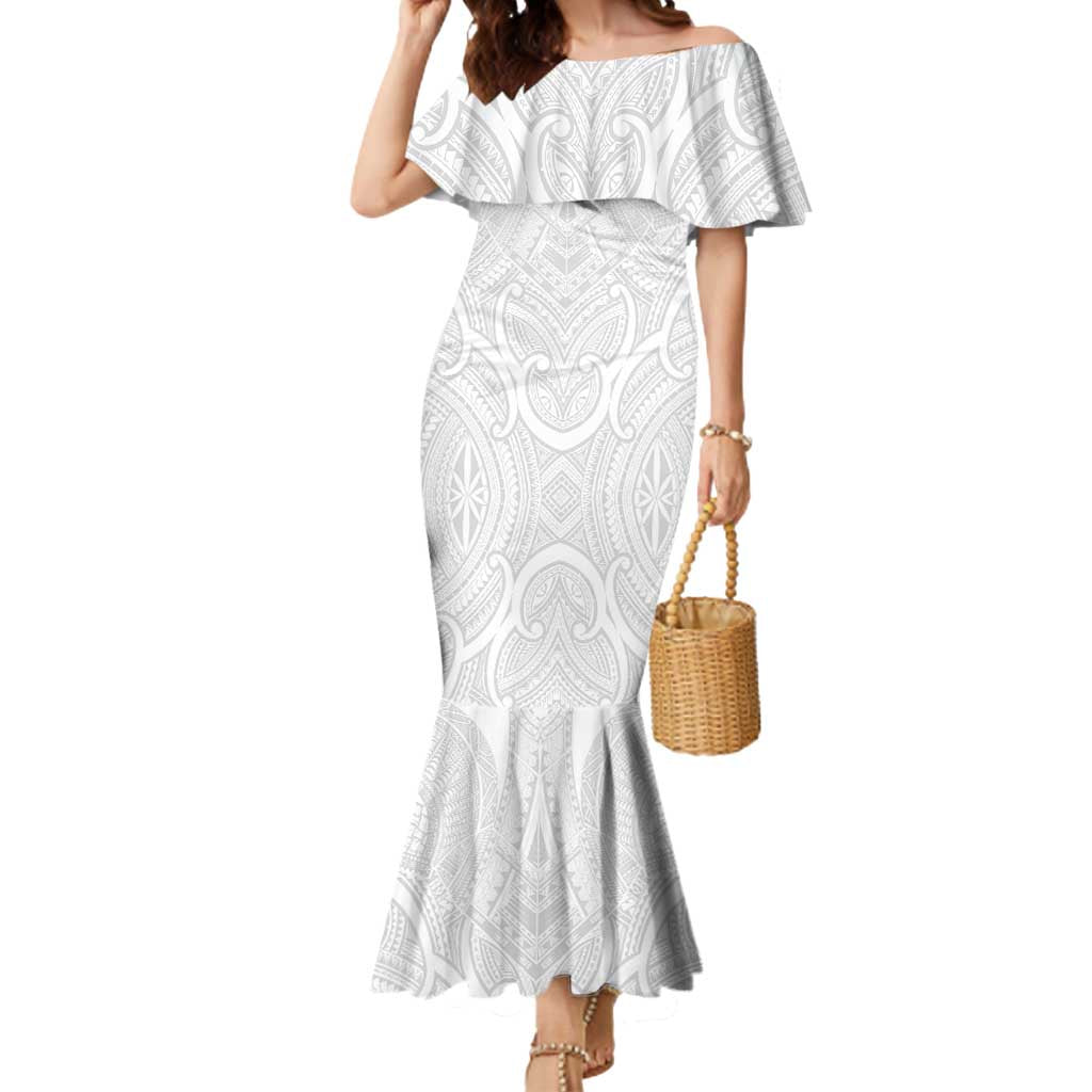 Samoan Traditional Art Tattoos Mermaid Dress Tatau Roman Reigns White Color - Polynesian Pride