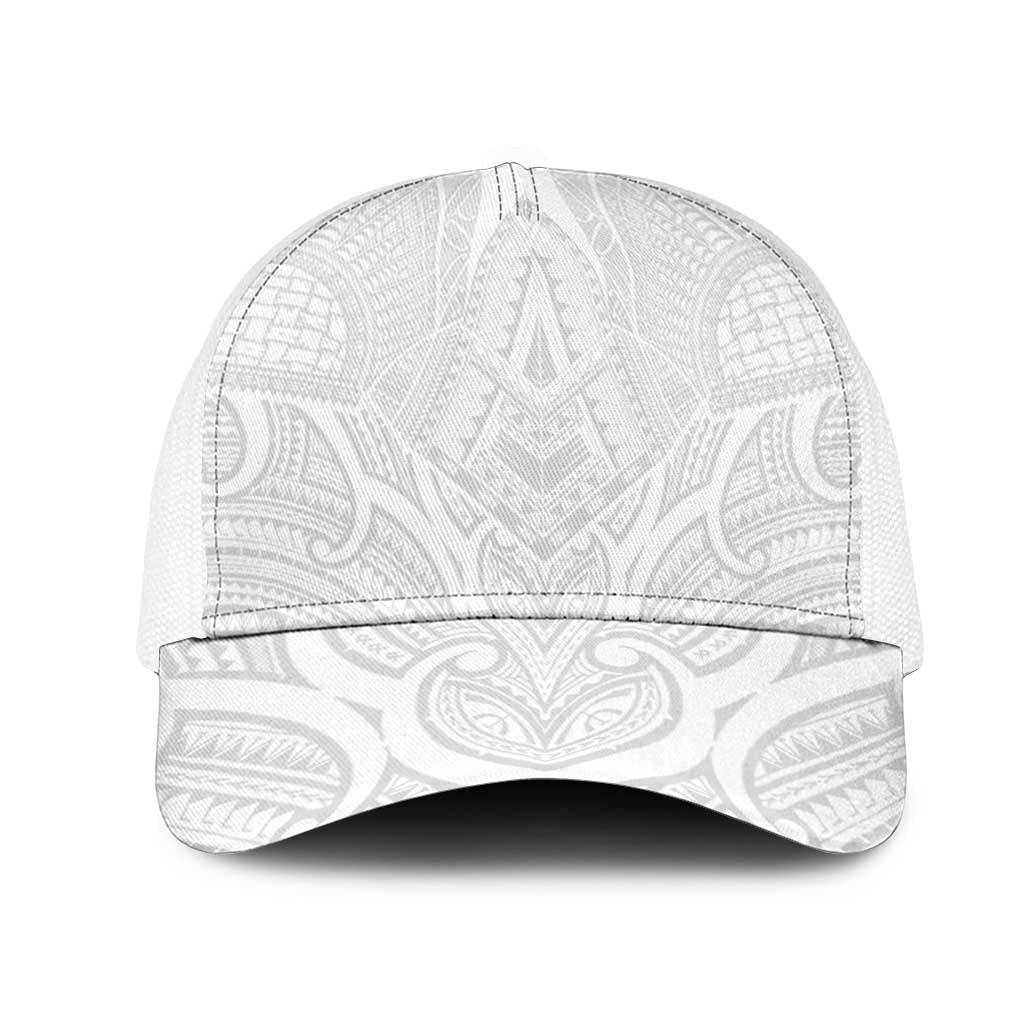 Samoan Traditional Art Tattoos Mesh Trucker Cap Tatau Roman Reigns White Color - Polynesian Pride