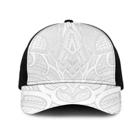 Samoan Traditional Art Tattoos Mesh Trucker Cap Tatau Roman Reigns White Color - Polynesian Pride