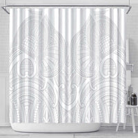 Samoan Traditional Art Tattoos Shower Curtain Tatau Roman Reigns White Color LT03 - Polynesian Pride