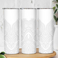 Samoan Traditional Art Tattoos Skinny Tumbler Tatau Roman Reigns White Color LT03 - Polynesian Pride