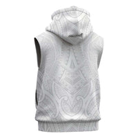 Samoan Traditional Art Tattoos Sleeveless Hoodie Tatau Roman Reigns White Color LT03 - Polynesian Pride