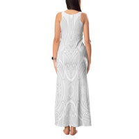 Samoan Traditional Art Tattoos Tank Maxi Dress Tatau Roman Reigns White Color LT03 - Polynesian Pride