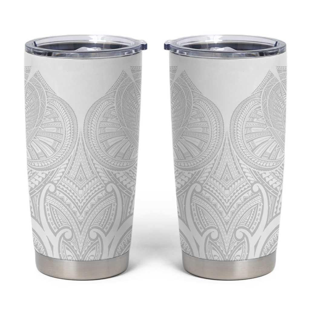 Samoan Traditional Art Tattoos Tumbler Cup Tatau Roman Reigns White Color LT03 White - Polynesian Pride