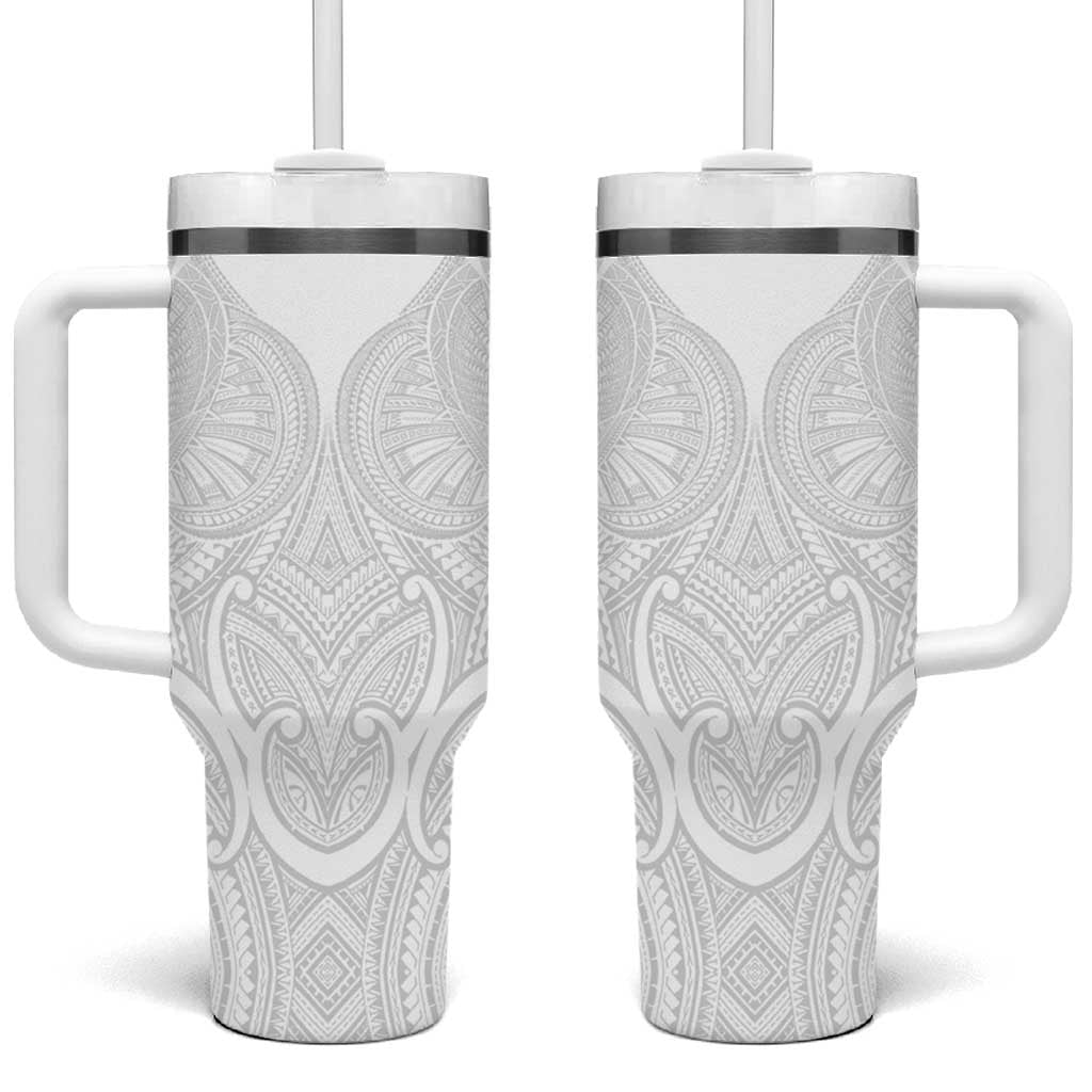 Samoan Traditional Art Tattoos Tumbler With Handle Tatau Roman Reigns White Color LT03 One Size: 40 oz White - Polynesian Pride