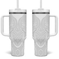 Samoan Traditional Art Tattoos Tumbler With Handle Tatau Roman Reigns White Color LT03 One Size: 40 oz White - Polynesian Pride
