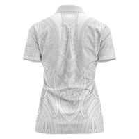 Samoan Traditional Art Tattoos Women Polo Shirt Tatau Roman Reigns White Color - Polynesian Pride