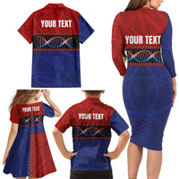 Personalised Samoan DNA-Proud of Samoa Family Matching Long Sleeve Bodycon Dress and Hawaiian Shirt Polynesian Patterns LT03 - Polynesian Pride
