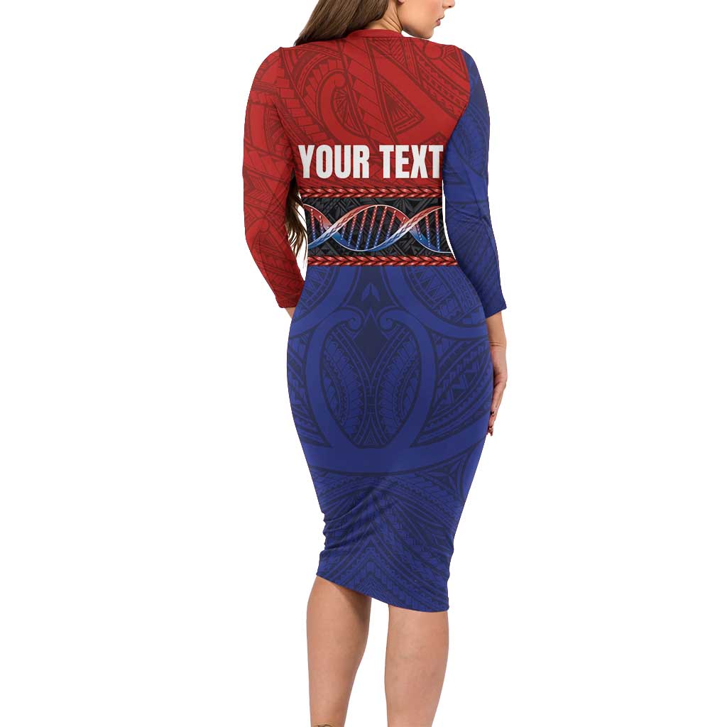 Personalised Samoan DNA-Proud of Samoa Family Matching Long Sleeve Bodycon Dress and Hawaiian Shirt Polynesian Patterns LT03 - Polynesian Pride