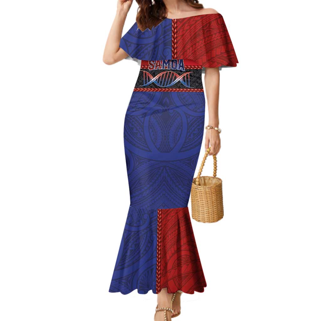 Personalised Samoan DNA-Proud of Samoa Family Matching Mermaid Dress and Hawaiian Shirt Polynesian Patterns LT03 Mom's Dress Multicolor - Polynesian Pride