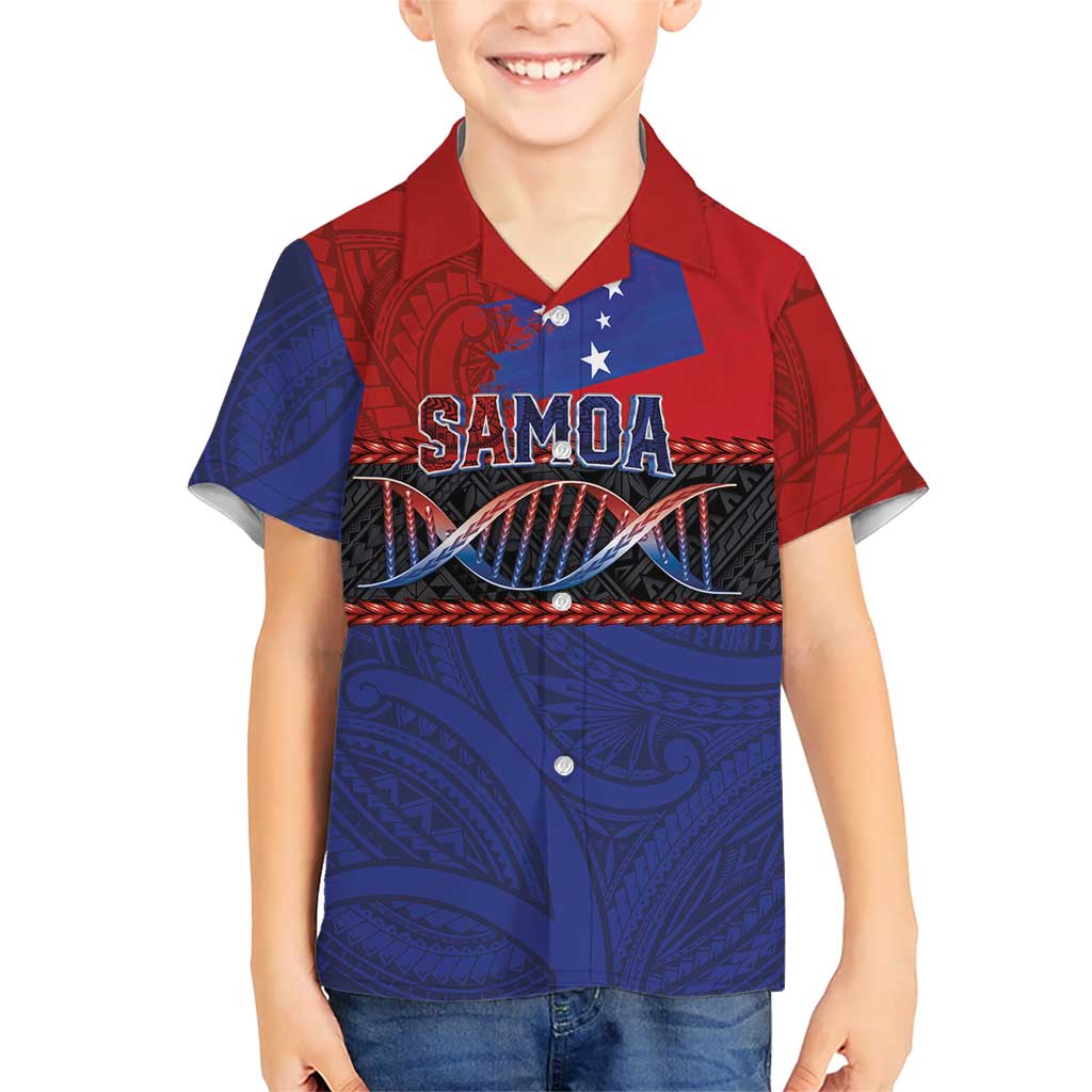 Personalised Samoan DNA-Proud of Samoa Family Matching Off The Shoulder Long Sleeve Dress and Hawaiian Shirt Polynesian Patterns LT03 Son's Shirt Multicolor - Polynesian Pride